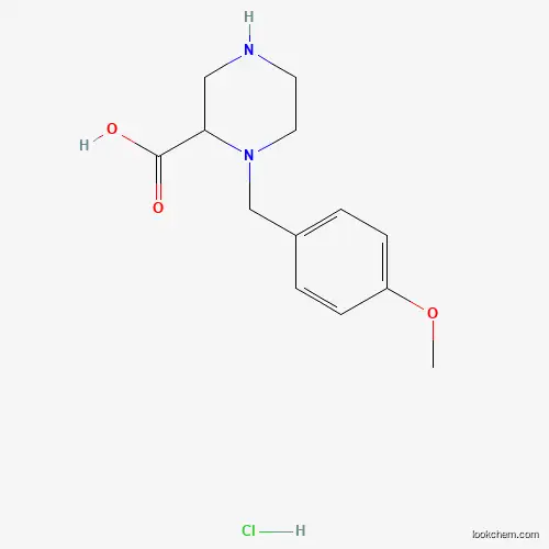 Molecular Structure of 1353943-50-6 (1-(4-Methoxybenzyl)piperazine-2-carboxylic acid hydrochloride)