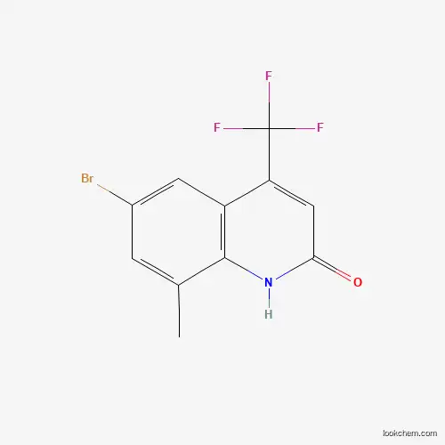 Molecular Structure of 1375066-09-3 (6-Bromo-8-methyl-4-(trifluoromethyl)quinolin-2(1H)-one)