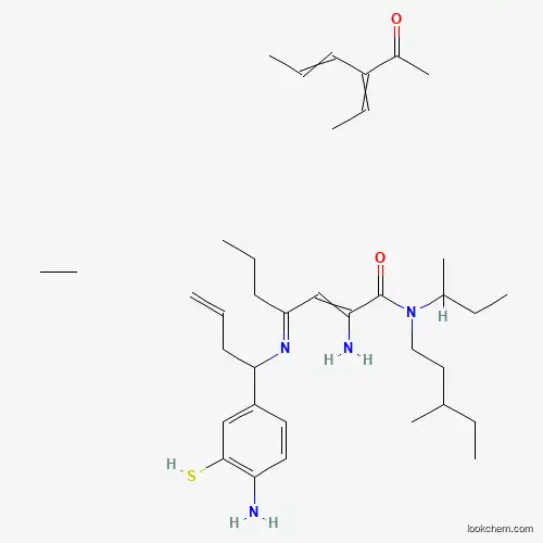 Molecular Structure of 1380723-44-3 (2-amino-4-[1-(4-amino-3-sulfanylphenyl)but-3-enylimino]-N-butan-2-yl-N-(3-methylpentyl)hept-2-enamide;ethane;3-ethylidenehex-4-en-2-one)