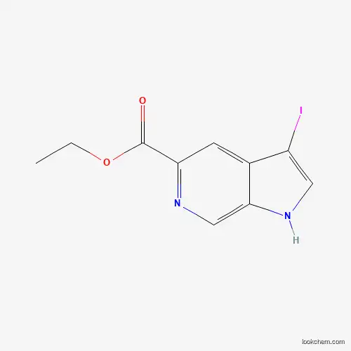Molecular Structure of 147503-88-6 (Ethyl 3-iodo-1H-pyrrolo[2,3-C]pyridine-5-carboxylate)