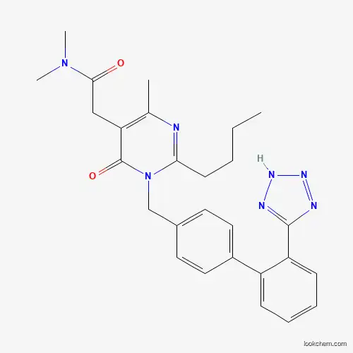 Molecular Structure of 178554-19-3 (2-(1-((2'-(1H-tetrazol-5-yl)-[1,1'-biphenyl]-4-yl)methyl)-2-butyl-4-methyl-6-oxo-1,6-dihydropyrimidin-5-yl)-n,n-dimethylacetamide)