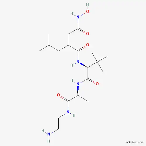 Molecular Structure of 187034-31-7 (N-(R)-[2-(Hydroxyaminocarbonyl)methyl]-4-methylpentanoyl-L-t-butyl-alanyl-L-alanine, 2-aminoethyl Amide)