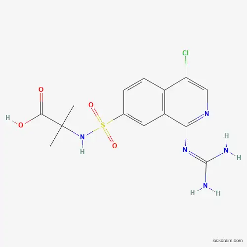 Molecular Structure of 256477-09-5 (2-[[4-Chloro-1-(diaminomethylideneamino)isoquinolin-7-yl]sulfonylamino]-2-methylpropanoic acid)