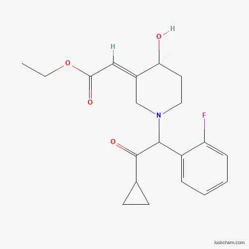 Molecular Structure of 204205-15-2 (ethyl (2E)-2-[1-[2-cyclopropyl-1-(2-fluorophenyl)-2-oxoethyl]-4-hydroxypiperidin-3-ylidene]acetate)