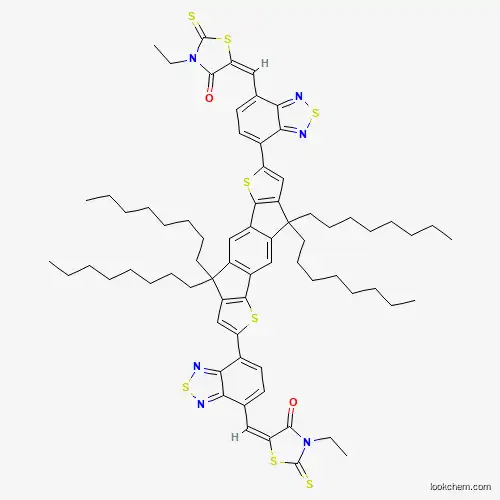 (5Z,5'Z)-5,5'-((7,7'-(4,4,9,9-tetraoctyl-4,9-dihydro-s-indaceno[1,2-b:5,6-b']dithiophene-2,7-diyl)bis(benzo[c][1,2,5]thiadiazole-7,4-diyl))bis(methanylylidene))bis(3-ethyl-2-thioxothiazolidin-(4-4-one