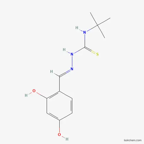 Molecular Structure of 218795-74-5 (1-tert-butyl-3-[(E)-(2,4-dihydroxyphenyl)methylideneamino]thiourea)
