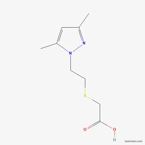 Molecular Structure of 247571-76-2 ((2-(3,5-Dimethyl-1-pyrazolyl)ethylthio)acetic acid)