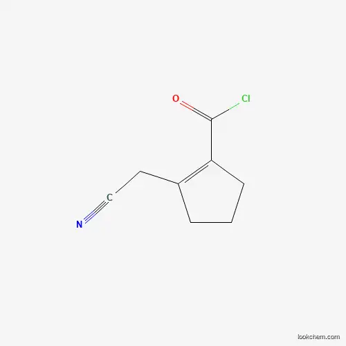 1-Cyclopentene-1-carbonyl chloride, 2-(cyanomethyl)- (8CI)