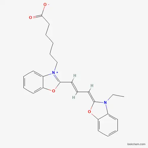 Molecular Structure of 260430-02-2 (6-(2-(3-(3-Ethylbenzo[d]oxazol-3-ium-2-yl)allylidene)benzo[d]oxazol-3(2H)-yl)hexanoate)