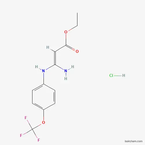 3-ETHOXY-3-OXO-1-[4-(TRIFLUOROMETHOXY)ANILINO]-1-PROPEN-1-AMINIUM CHLORIDE