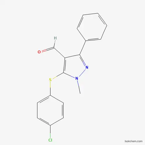 5-[(4-CHLOROPHENYL)SULFANYL]-1-METHYL-3-PHENYL-1H-PYRAZOLE-4-CARBALDEHYDE