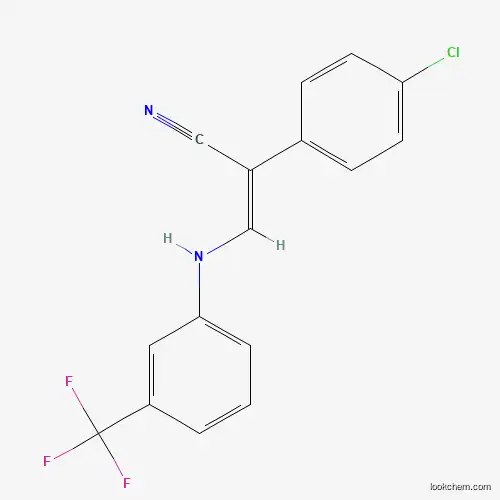 Molecular Structure of 338403-10-4 ((Z)-2-(4-chlorophenyl)-3-[3-(trifluoromethyl)anilino]prop-2-enenitrile)