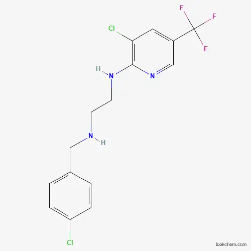 Molecular Structure of 338406-37-4 (1-(4-Chlorobenzylamino)-2-[3-chloro-5-(trifluoromethyl)pyrid-2-ylamino]ethane)
