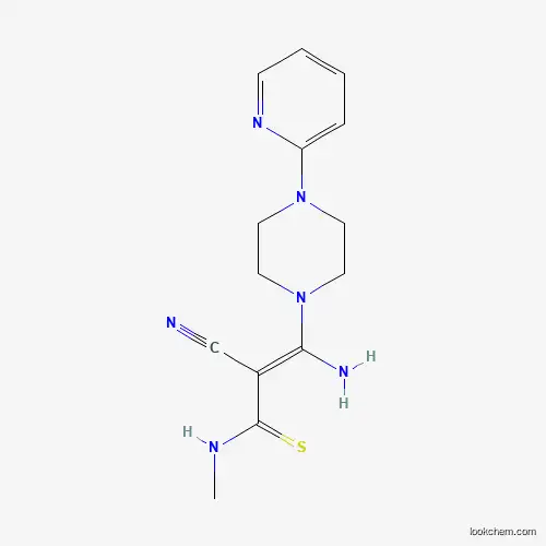 Molecular Structure of 338410-19-8 ((2E)-3-amino-2-cyano-N-methyl-3-[4-(pyridin-2-yl)piperazin-1-yl]prop-2-enethioamide)