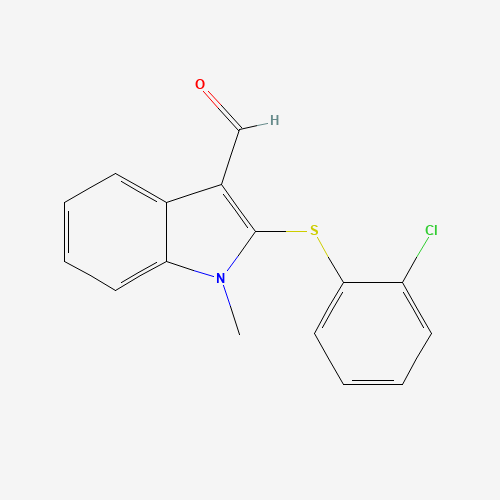 2-[(2-CHLOROPHENYL)SULFANYL]-1-METHYL-1H-INDOLE-3-CARBALDEHYDE