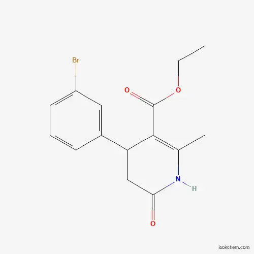 Molecular Structure of 338960-00-2 (Ethyl 4-(3-bromophenyl)-2-methyl-6-oxo-1,4,5,6-tetrahydro-3-pyridinecarboxylate)