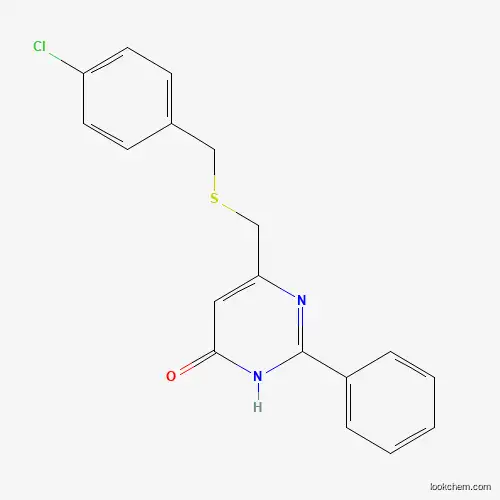 Molecular Structure of 339279-11-7 (6-{[(4-Chlorobenzyl)sulfanyl]methyl}-2-phenyl-4-pyrimidinol)