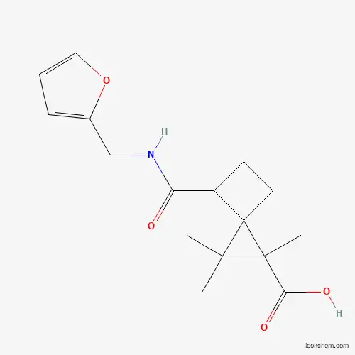 Molecular Structure of 352452-38-1 (4-[(Furan-2-ylmethyl)-carbamoyl]-1,2,2-trimethyl-spiro[2.3]hexane-1-carboxylic acid)