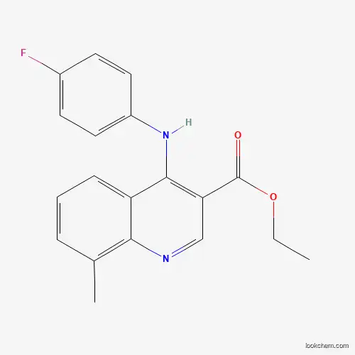 Molecular Structure of 371213-55-7 (Ethyl 4-(4-fluoroanilino)-8-methyl-3-quinolinecarboxylate)
