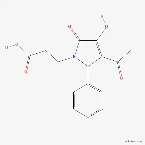 Molecular Structure of 371232-66-5 (3-(3-Acetyl-4-hydroxy-5-oxo-2-phenyl-2,5-dihydro-pyrrol-1-yl)-propionic acid)