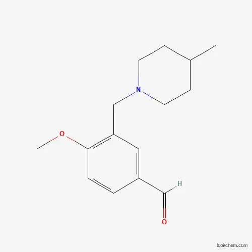 4-Methoxy-3-[(4-methylpiperidin-1-yl)methyl]benzaldehyde