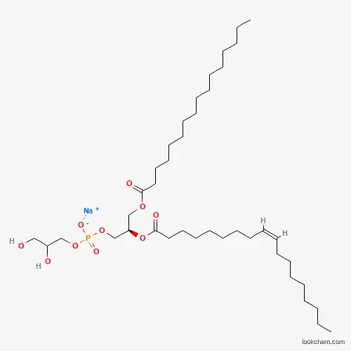 Molecular Structure of 383907-64-0 (1-Palmitoyl-2-oleoyl-sn-glycero-3-phosphoglycerol, sodium salt)