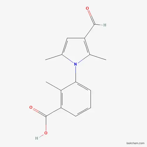 Molecular Structure of 409353-61-3 (3-(3-Formyl-2,5-dimethyl-pyrrol-1-yl)-2-methyl-benzoic acid)