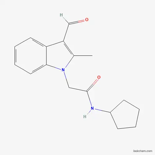 Molecular Structure of 433964-99-9 (N-cyclopentyl-2-(3-formyl-2-methyl-1H-indol-1-yl)acetamide)