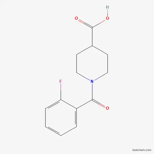 Molecular Structure of 445226-98-2 (1-(2-Fluorobenzoyl)piperidine-4-carboxylic acid)