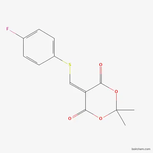 Molecular Structure of 477866-38-9 (5-{[(4-Fluorophenyl)sulfanyl]methylene}-2,2-dimethyl-1,3-dioxane-4,6-dione)