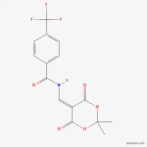 Molecular Structure of 477885-90-8 (N-[(2,2-dimethyl-4,6-dioxo-1,3-dioxan-5-yliden)methyl]-4-(trifluoromethyl)benzenecarboxamide)