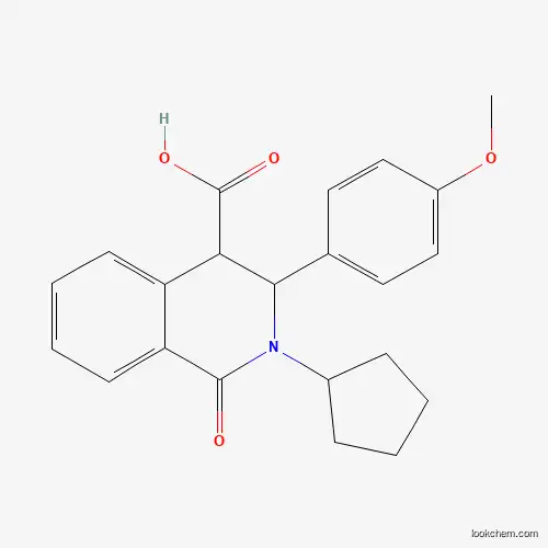 Molecular Structure of 400073-93-0 (2-Cyclopentyl-3-(4-methoxyphenyl)-1-oxo-1,2,3,4-tetrahydro-4-isoquinolinecarboxylic acid)