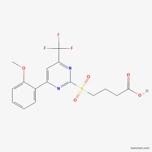 Molecular Structure of 443105-09-7 (4-{[4-(2-Methoxyphenyl)-6-(trifluoromethyl)pyrimidin-2-yl]sulfonyl}butanoic acid)