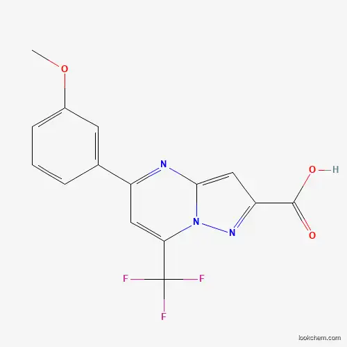 Molecular Structure of 524036-15-5 (5-(3-Methoxyphenyl)-7-(trifluoromethyl)pyrazolo[1,5-a]pyrimidine-2-carboxylic acid)