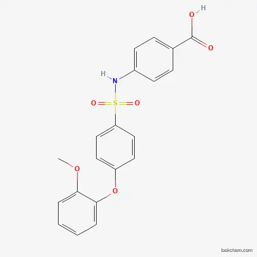Molecular Structure of 612044-43-6 (4-((4-(2-Methoxyphenoxy)phenyl)sulfonamido)benzoic acid)