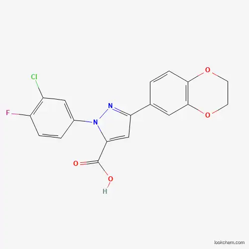 1-(3-CHLORO-4-FLUOROPHENYL)-3-(2,3-DIHYDROBENZO[B][1,4]DIOXIN-7-YL)-1H-PYRAZOLE-5-CARBOXYLIC ACID