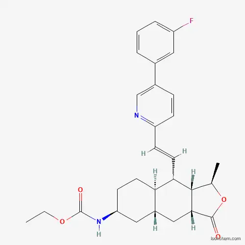 ethyl ((1R,3aR,4aR,6S,8aR,9S,9aS)-9-((E)-2-(5-(3-fluorophenyl)pyridin-2-yl)vinyl)-1-methyl-3-oxododecahydronaphtho[2,3-c]furan-6-yl)carbamate