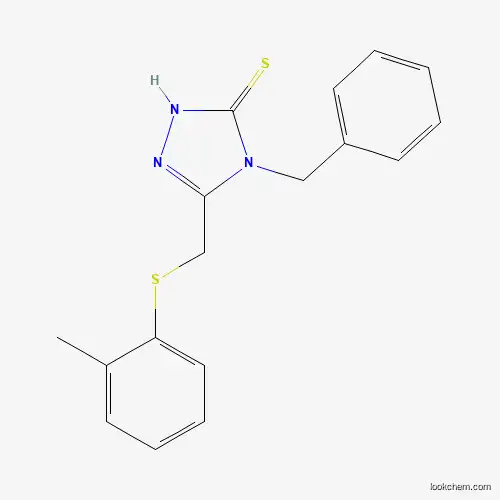 Molecular Structure of 650593-67-2 (4-benzyl-5-{[(2-methylphenyl)thio]methyl}-4H-1,2,4-triazole-3-thiol)