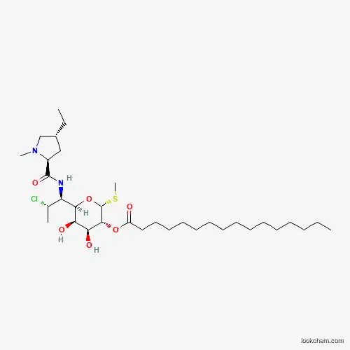 Molecular Structure of 68206-99-5 ([(2R,3R,4S,5R,6R)-6-[(1S,2S)-2-chloro-1-[[(2S,4R)-4-ethyl-1-methylpyrrolidine-2-carbonyl]amino]propyl]-4,5-dihydroxy-2-methylsulfanyloxan-3-yl] hexadecanoate)
