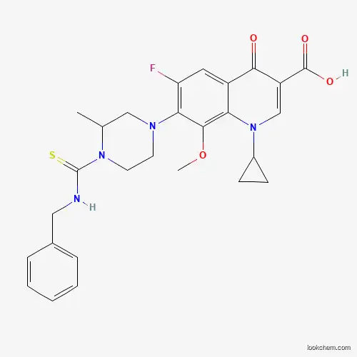 Molecular Structure of 714918-68-0 (7-[4-(Benzylcarbamothioyl)-3-methylpiperazin-1-yl]-1-cyclopropyl-6-fluoro-8-methoxy-4-oxoquinoline-3-carboxylic acid)