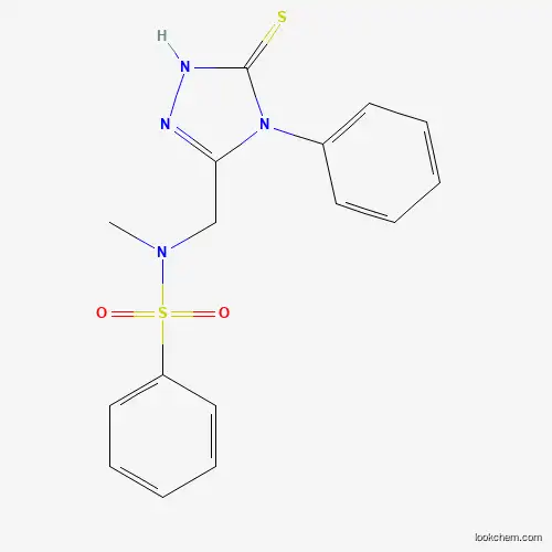 Molecular Structure of 728030-27-1 (N-[(5-mercapto-4-phenyl-4H-1,2,4-triazol-3-yl)methyl]-N-methylbenzenesulfonamide)