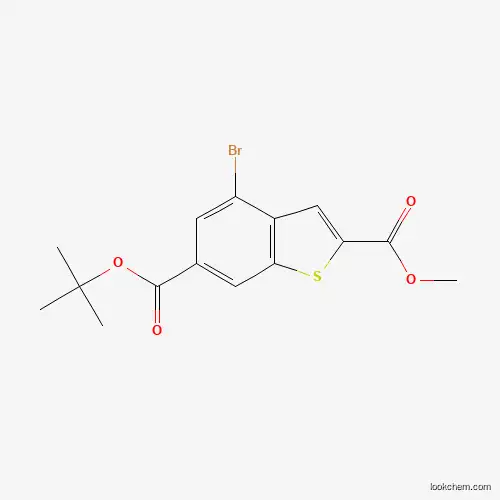 Molecular Structure of 753455-43-5 (6-Tert-butyl 2-methyl 4-bromobenzo[b]thiophene-2,6-dicarboxylate)
