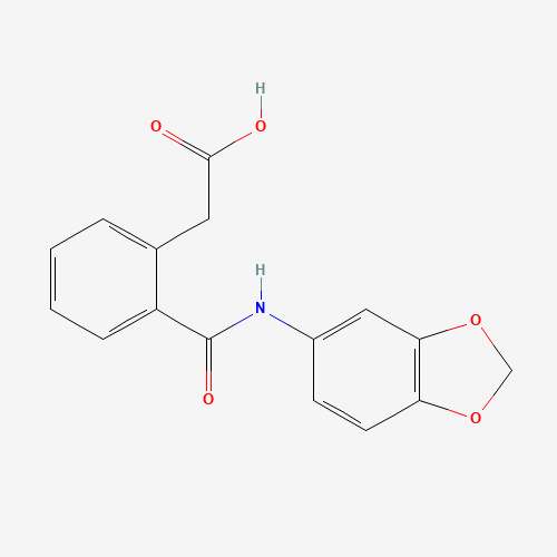 2-(2-(N-BENZO[3,4-D]1,3-DIOXOLEN-5-YLCARBAMOYL)PHENYL)ACETIC ACID