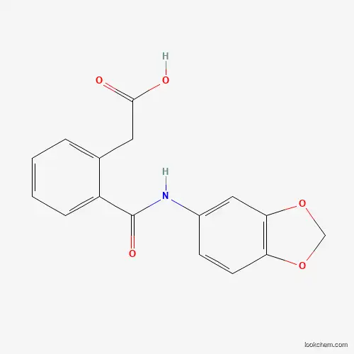 Molecular Structure of 811841-53-9 (2-(2-(Benzo[d][1,3]dioxol-5-ylcarbamoyl)phenyl)acetic acid)
