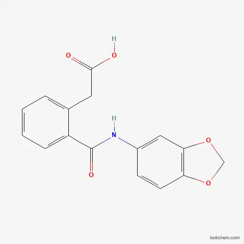 2-(2-(N-BENZO[3,4-D]1,3-DIOXOLEN-5-YLCARBAMOYL)PHENYL)ACETIC ACID