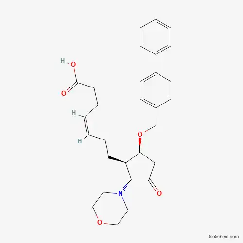 Molecular Structure of 81496-19-7 ((Z)-7-[(1R,2R,5S)-2-morpholin-4-yl-3-oxo-5-[(4-phenylphenyl)methoxy]cyclopentyl]hept-4-enoic acid)