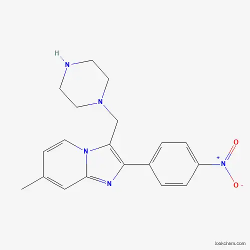 Molecular Structure of 817172-55-7 (7-Methyl-2-(4-nitrophenyl)-3-piperazin-1-yl-methylimidazo[1,2-a]pyridine)