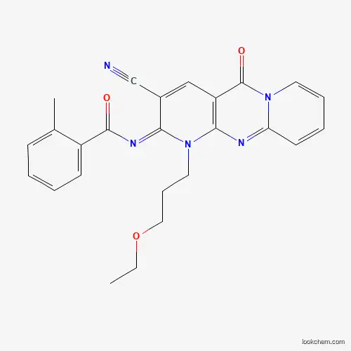 N-[5-Cyano-7-(3-ethoxypropyl)-2-oxo-1,7,9-triazatricyclo[8.4.0.03,8]tetradeca-3(8),4,9,11,13-pentaen-6-ylidene]-2-methylbenzamide