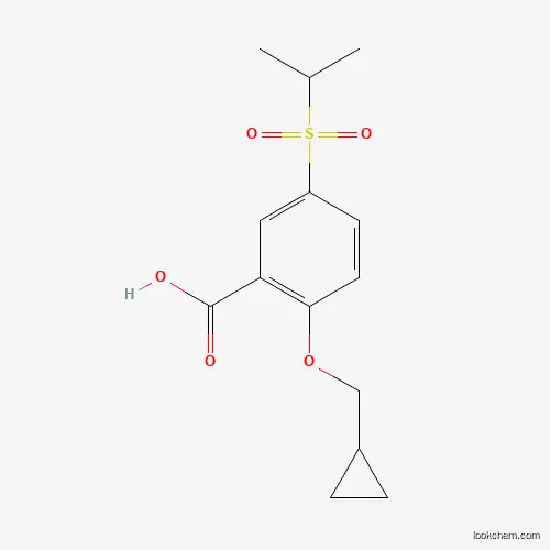 Molecular Structure of 845617-56-3 (2-(Cyclopropylmethoxy)-5-(isopropylsulfonyl)benzoic acid)