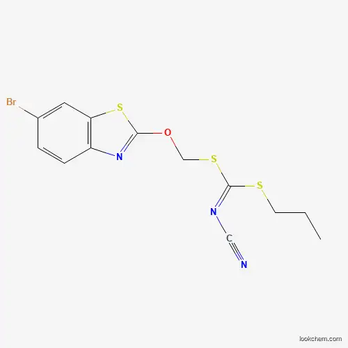 Molecular Structure of 845879-01-8 ([(6-Bromo-1,3-benzothiazol-2-yl)oxymethylsulfanyl-propylsulfanylmethylidene]cyanamide)